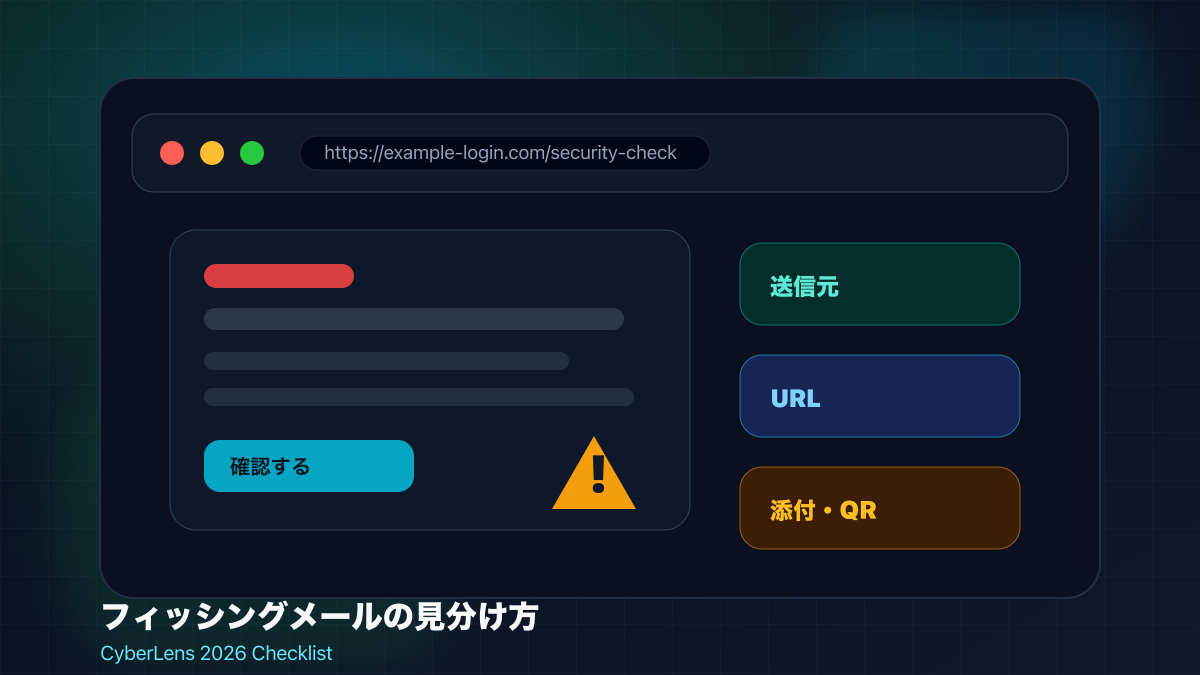 フィッシングメールの見分け方 2026年版 ─ 迷ったときの確認チェックリスト